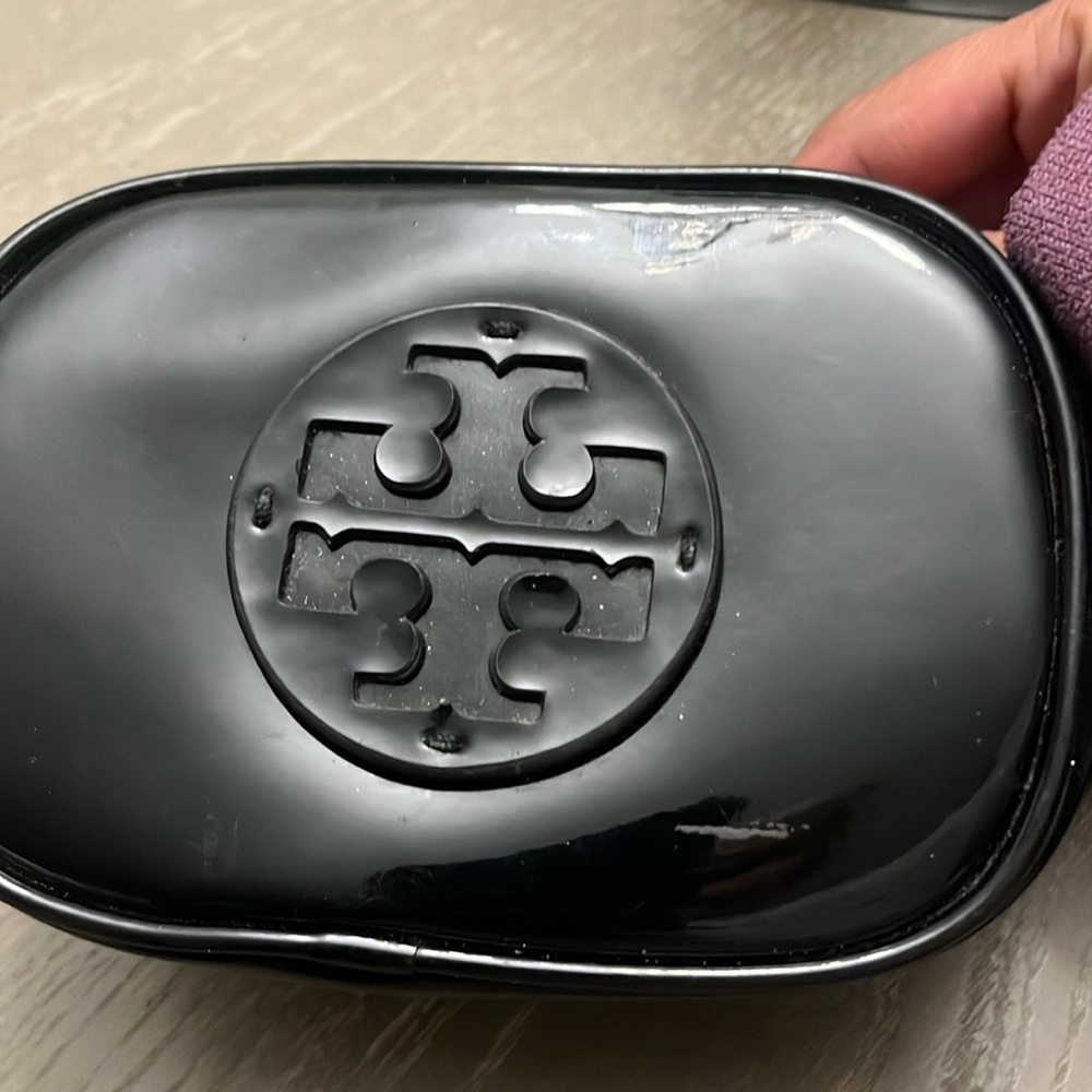 Tory Burch Black Patent Leather Cosmetic Case